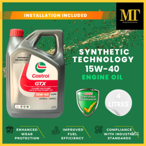 MT Castrol GTX 15W-40 4L Synthetic Technology Oil API SP ACEA A3/B4 for Petrol and Diesel Vehicles