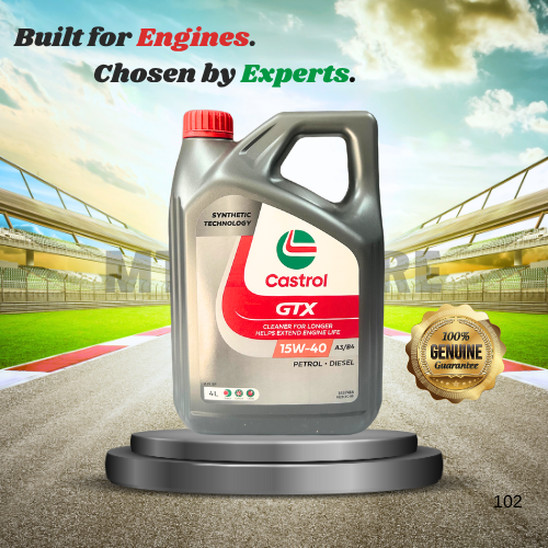 MT Castrol GTX 15W-40 4L Synthetic Technology Oil API SP ACEA A3/B4 for Petrol and Diesel Vehicles