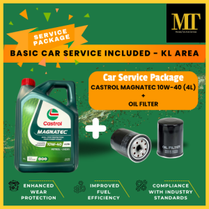 Castrol Magnatec 10W-40 4L Engine Oil + Oil Filter Kereta Pakej Servis Car Service Package Cheras