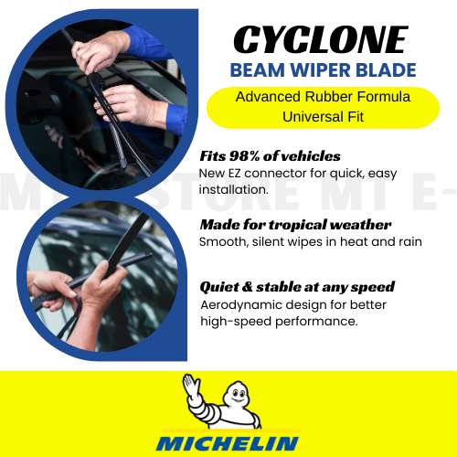 2pcs set Michelin Honda Wiper J/U Hook Accord, Civic, City, Jazz, BRV, CRV, HRV, WRV, Odysey, Stream